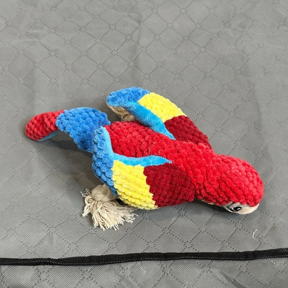 Vibrant Parrot Dog Toy with Rope Legs